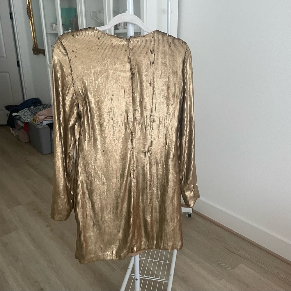Diane Von Furstenberg Golden Sequin Dress - Picture 3 of 5